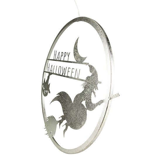 Northlight 17in Silver Flying Witch Wall Sign