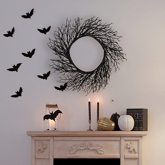 Northlight 24in Black Articial Wreath