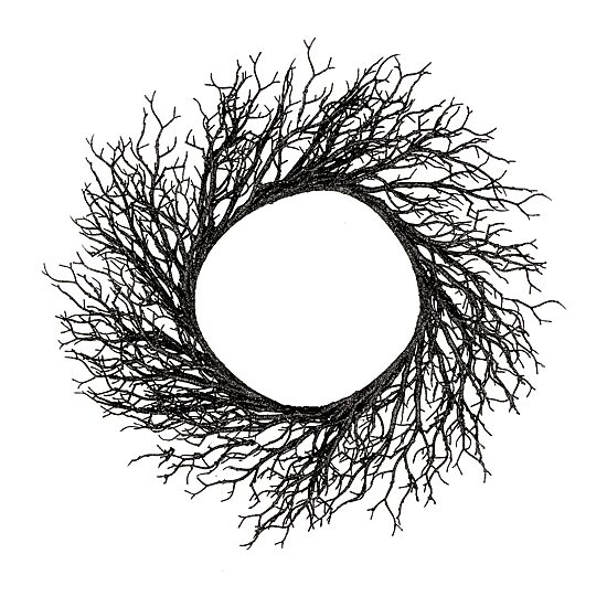 Northlight 24in Black Articial Wreath