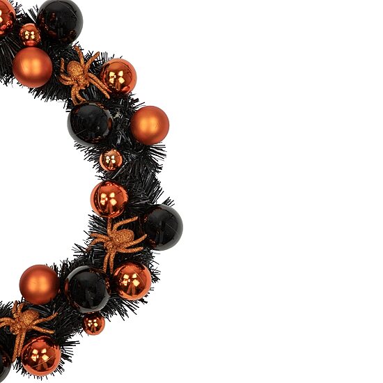 Northlight 18in Orange Spiders And Ornaments Wreath