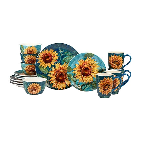 Certified International Golden Sunflowers 16-pc. Earthenware Dinnerware Set