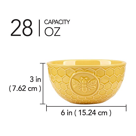 Certified International French Bees 4-pc. Earthenware Ice Cream Bowl