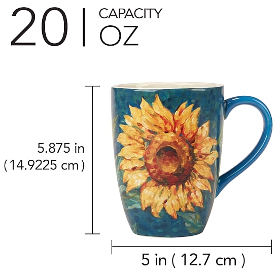 Certified International Golden Sunflowers 4-pc. Coffee Mug