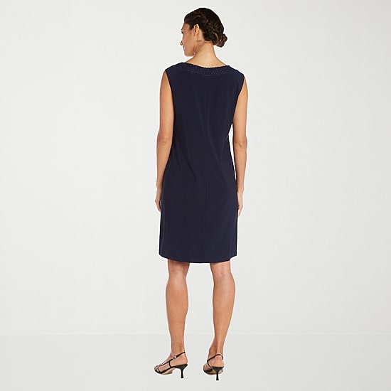 R & M Richards Womens Jacket Dress With Removable Necklace