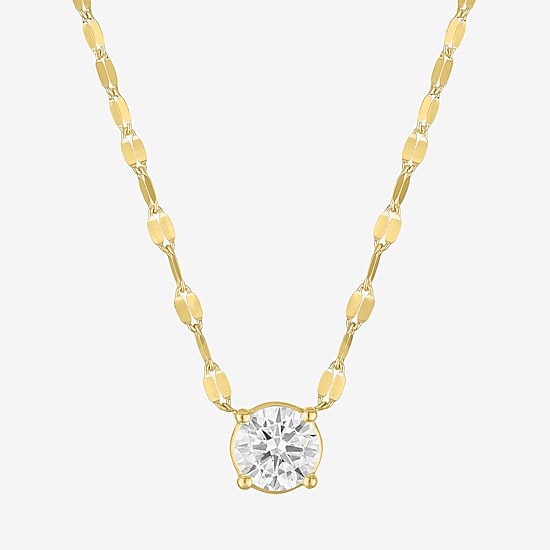 Diamond Addiction (D-E / Vs1-Vs2) Womens 1 CT. T.W. Lab Grown White Diamond 10K Gold Round 18 Inch Pendant Necklace