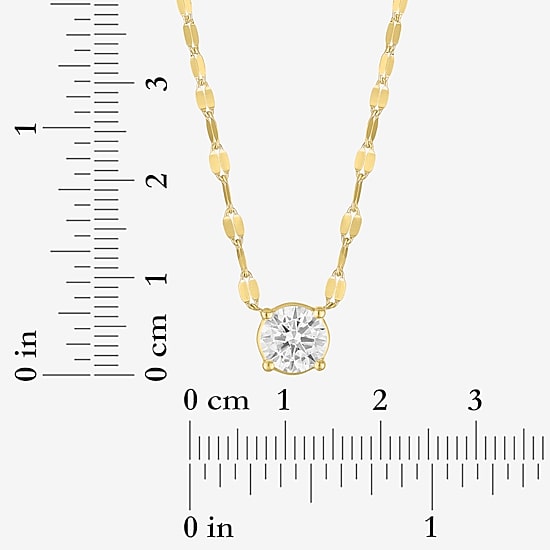Diamond Addiction (D-E / Vs1-Vs2) Womens 1 CT. T.W. Lab Grown White Diamond 10K Gold Round 18 Inch Pendant Necklace