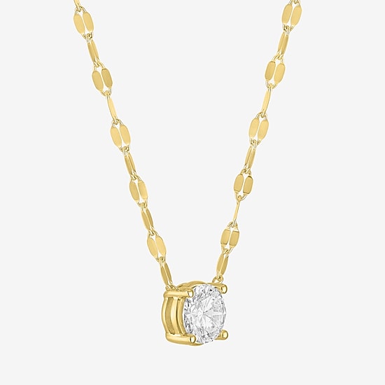 Diamond Addiction (D-E / Vs1-Vs2) Womens 1 CT. T.W. Lab Grown White Diamond 10K Gold Round 18 Inch Pendant Necklace