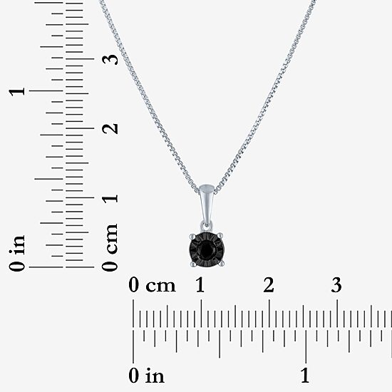 Womens 1/10 CT. T.W. Natural Black Diamond Sterling Silver 18 Inch Pendant Necklace