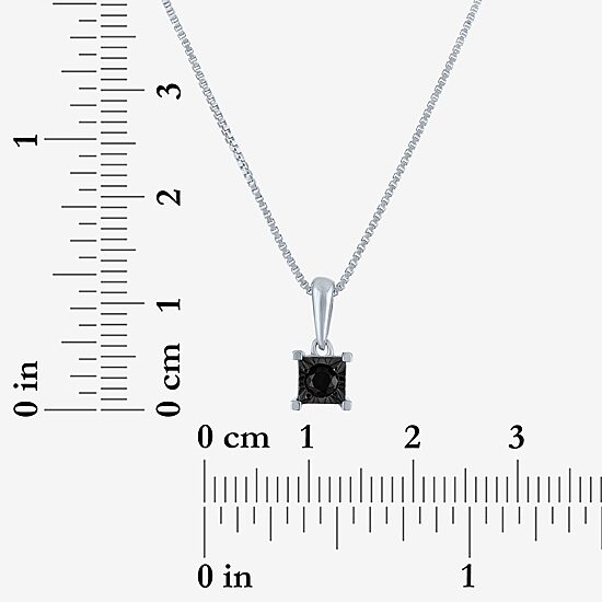 Womens 1/10 CT. T.W. Natural Black Diamond Sterling Silver 18 Inch Pendant Necklace