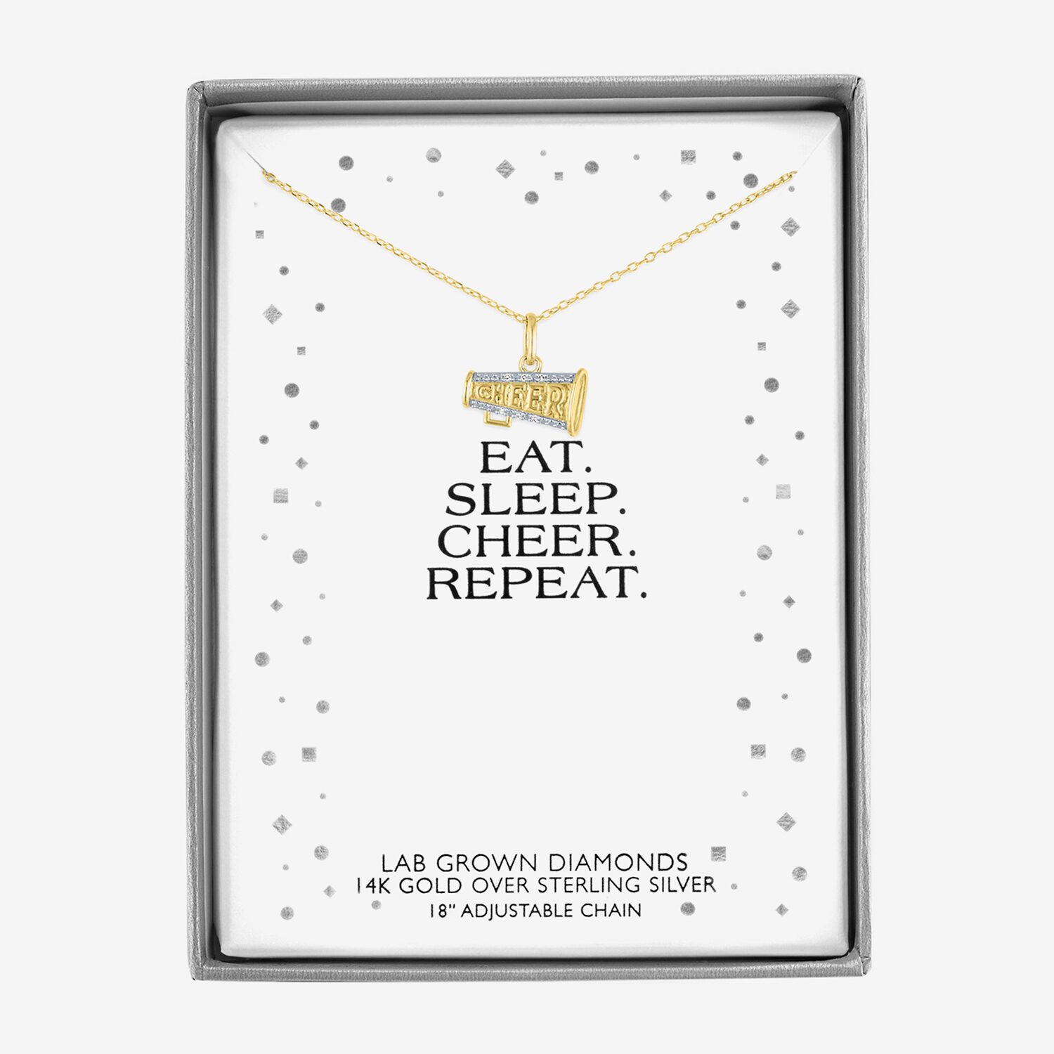 Diamond Accent (G-H Womens Diamond Accent Lab Grown White Diamond Accent 14K Gold Over Silver 16 Inch Pendant Necklace