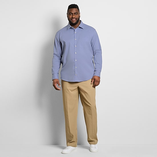 Van Heusen Originals Mens Long Sleeve Slim Fit Stretch Fabric Wrinkle Free Big and Tall Button-Down Shirt