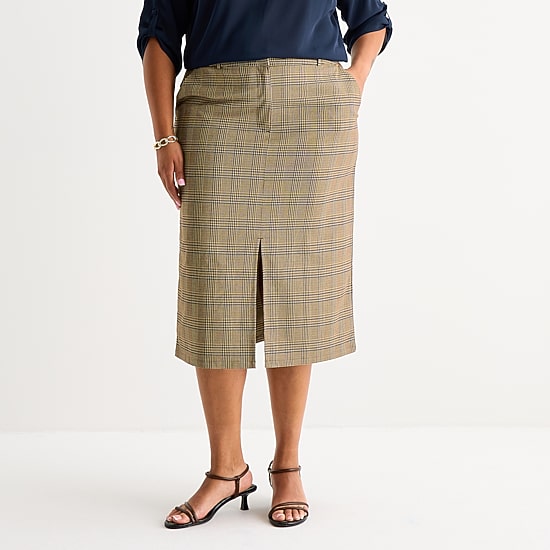 Worthington Womens Plus Long Pencil Skirt