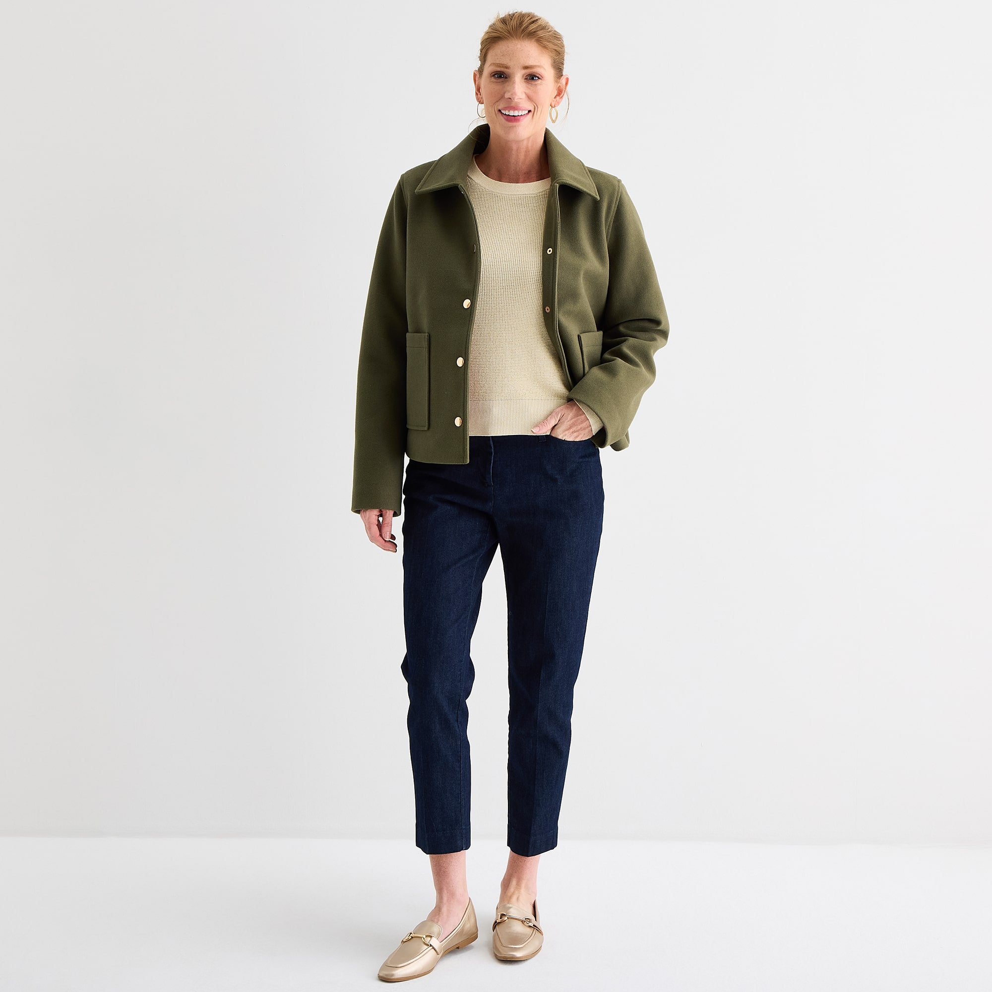 Liz Claiborne Womens Midweight Peacoat