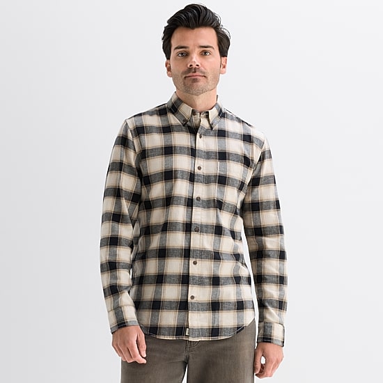 mutual weave Mens Long Sleeve Lightweight Flannel Shirt