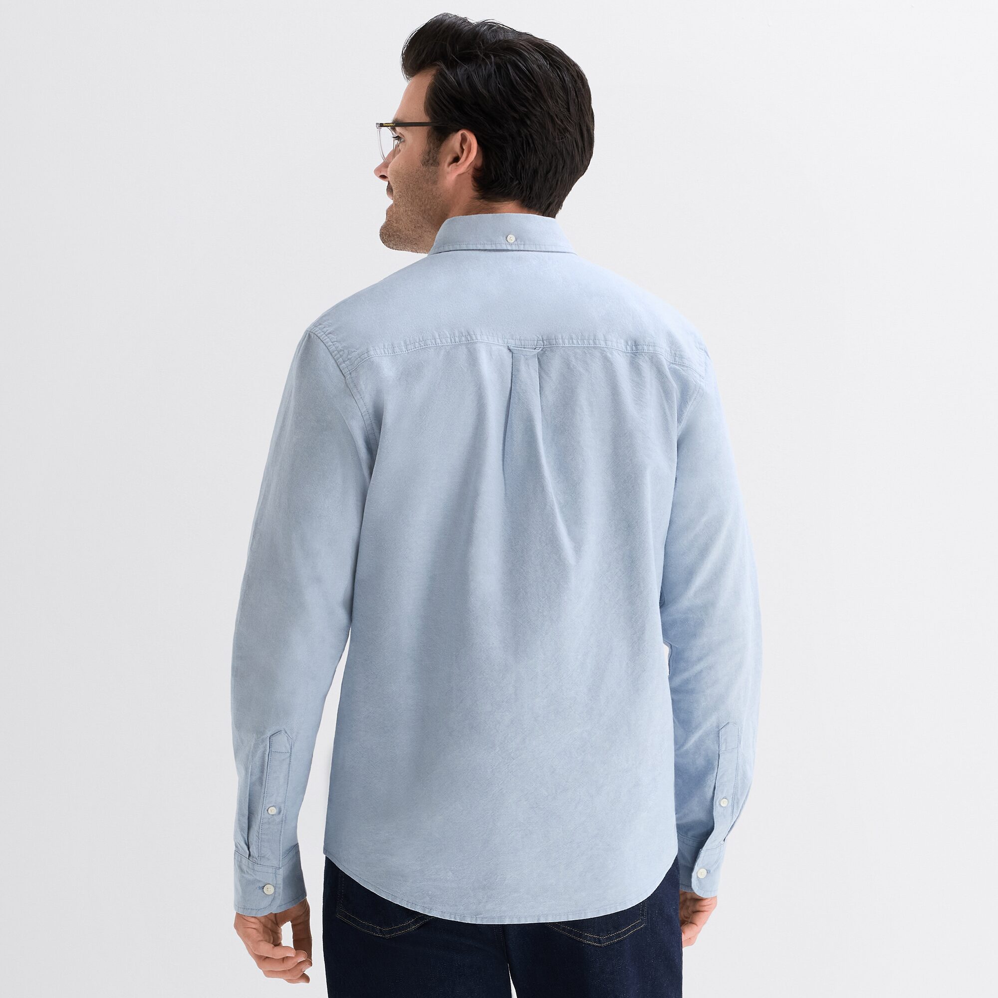 mutual weave Mens Long Sleeve Relaxed Oxford Button-Down Shirt