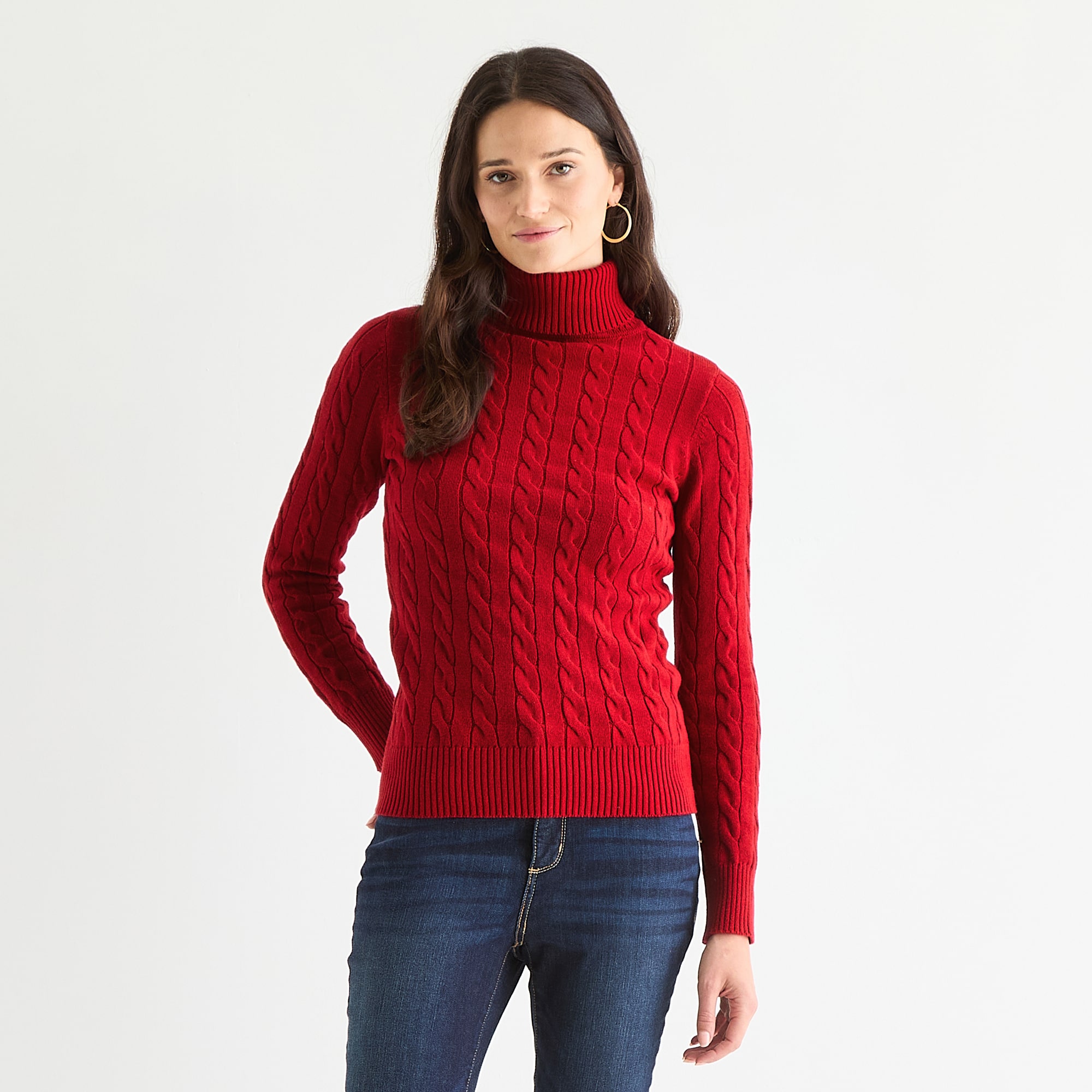 St. John's Bay Tall Womens Turtleneck Long Sleeve Pullover Sweater