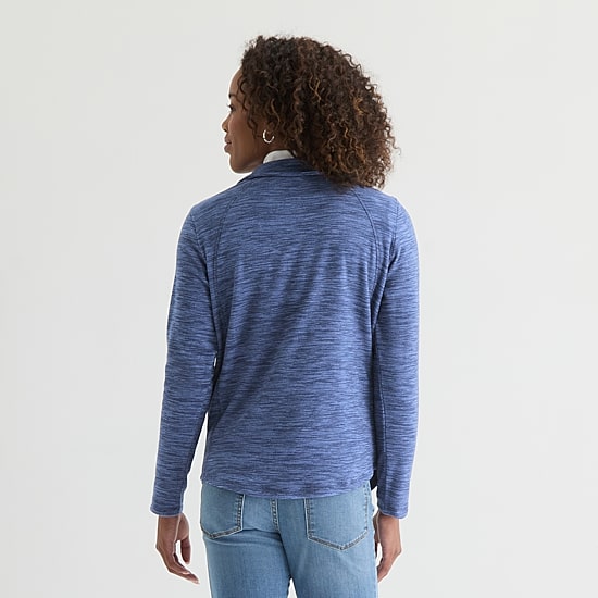 St. John's Bay Womens Tall 1/4 Zip Mock Neck Long Sleeve Polar Fleece Sweatshirt