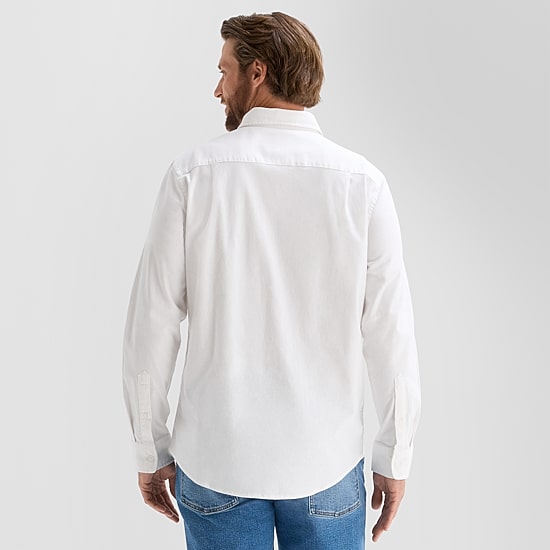 St. John's Bay Washed Oxford Mens Long Sleeve Classic Fit Stretch Fabric Button-Down Shirt