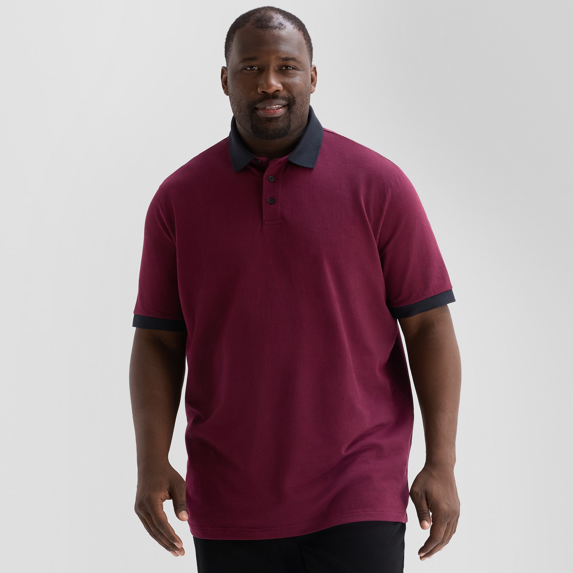Shaquille O'Neal XLG™ Jacquard Big and Tall Mens Regular Fit Short Sleeve Polo Shirt