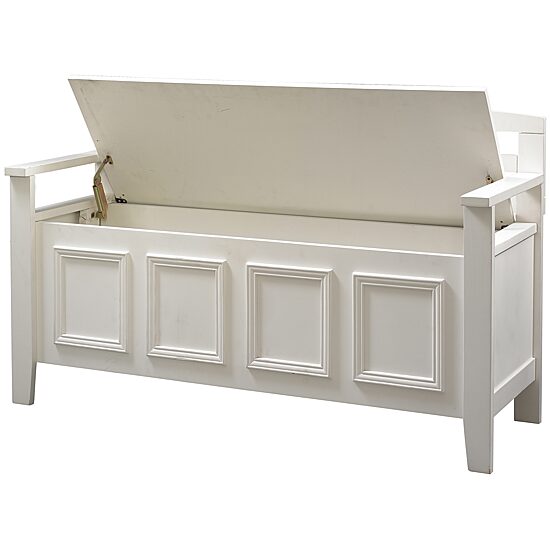 Rylan Storage Bench, Color: White