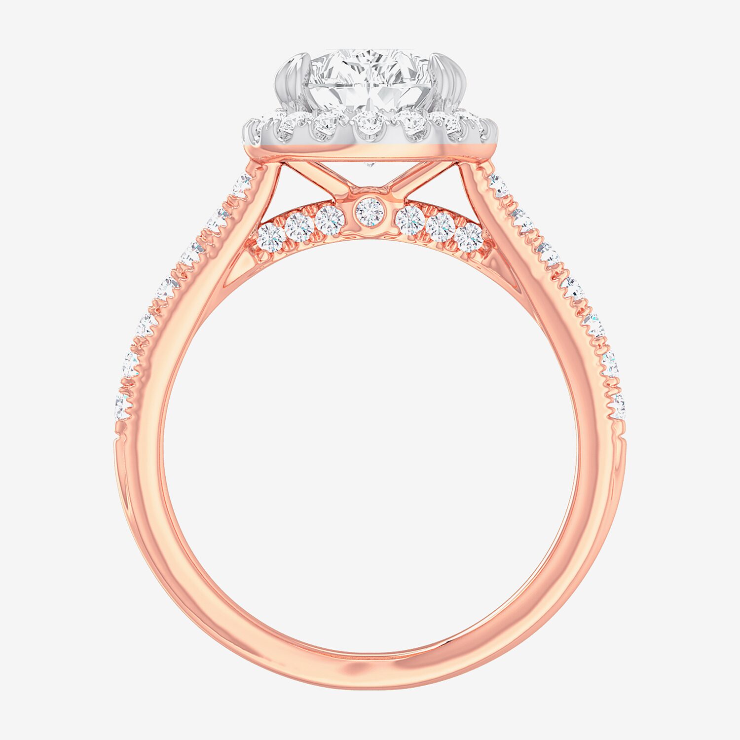 G-H / Si1-Si2) Womens 1/ CT. T.W. Lab Grown White Diamond 14K Gold Pear Side Stone Halo Engagement Ring
