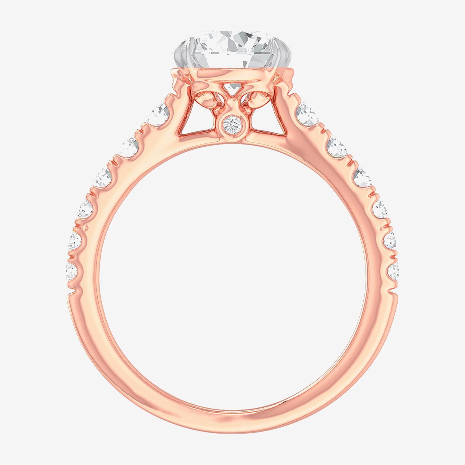 G-H / Si1-Si2) Womens 1/ CT. T.W. Lab Grown White Diamond 14K Gold Round Side Stone Engagement Ring