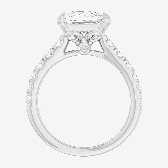 (G-H / Si1-Si2) Womens 3 1/2 CT. T.W Lab Grown White Diamond 14K Gold Side Stone Engagement Ring