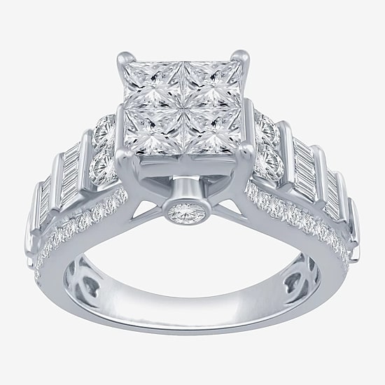 Womens 2 CT. T.W. Natural White Diamond 10K Gold Engagement Ring