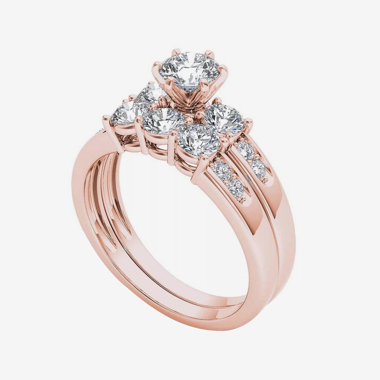 1 1/2 CT.T.W. Natural Diamond 14K Yellow Gold Bridal Set