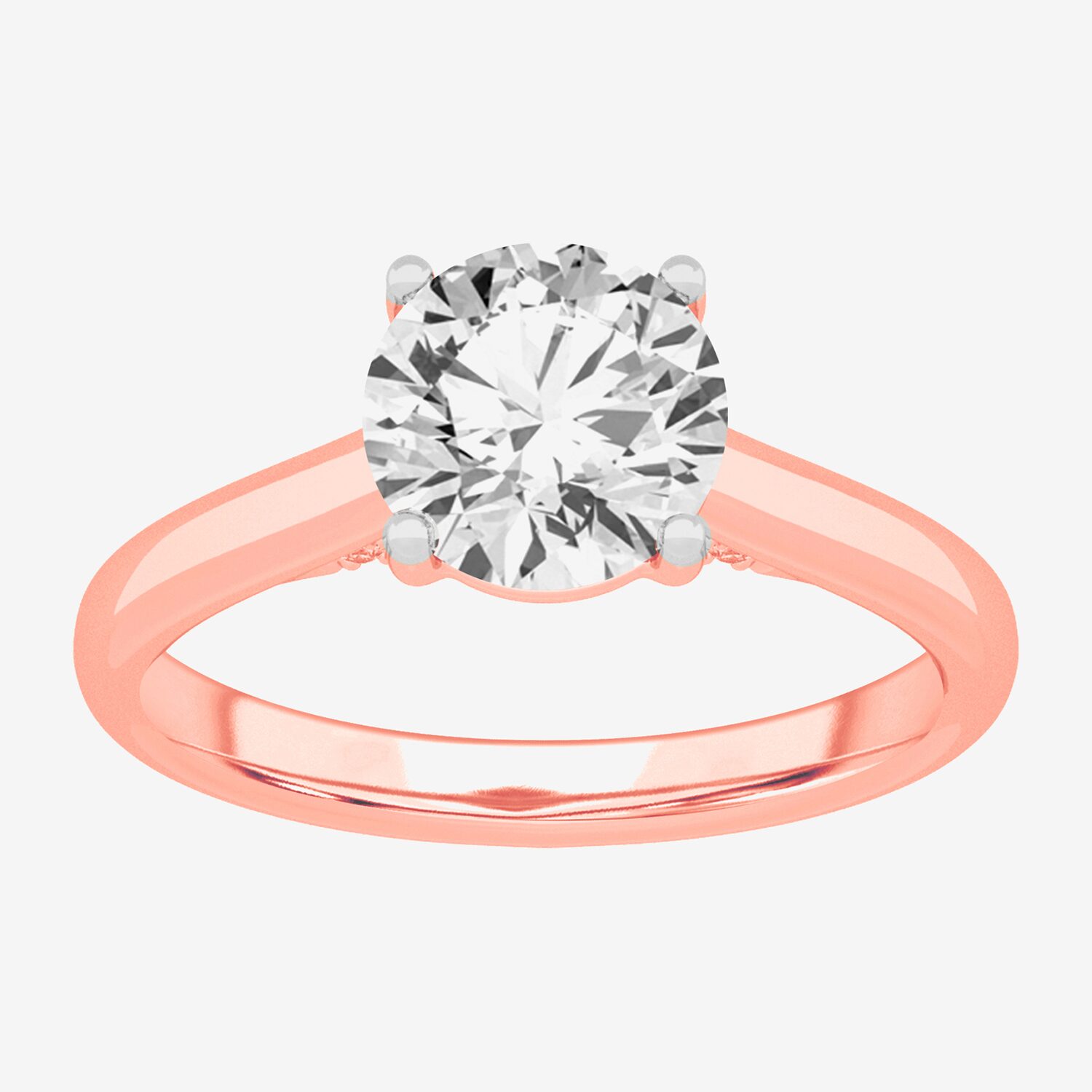 Solitaire Ring (G-H / Si1-Si2) Womens 2 CT. T.W. Lab Grown White Diamond 14K Gold Round Engagement