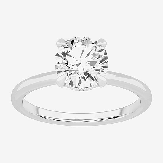 (G-H / SI1-SI2) Womens 2 CT. T.W. Lab Grown White Diamond 14K Gold Round Solitaire Engagement Ring