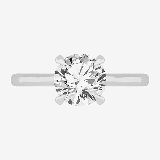 (G-H / SI1-SI2) Womens 2 CT. T.W. Lab Grown White Diamond 14K Gold Round Solitaire Engagement Ring