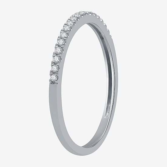 (H-I / I1) Womens 1/10 CT. T.W. Lab Grown White Diamond 10K Gold Wedding Band