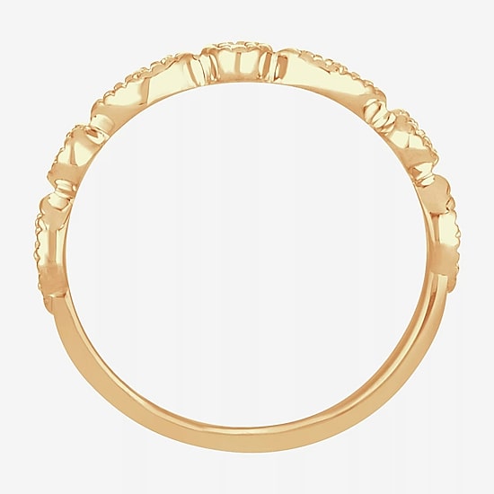 Womens 1/10 CT. T.W. Natural White Diamond 10K Gold Wedding Band