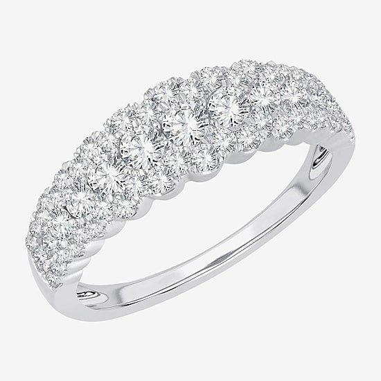 Womens 1 CT. T.W. Natural White Diamond 10K Gold Anniversary Band