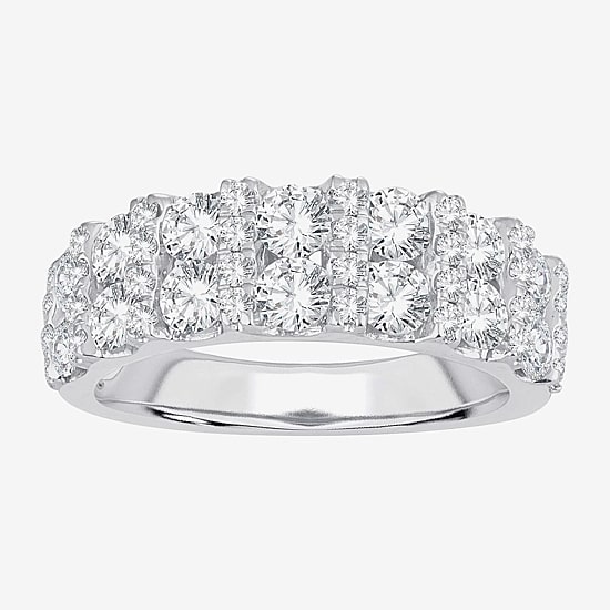 Womens 2 CT. T.W. Natural White Diamond 10K Gold Anniversary Wedding Band