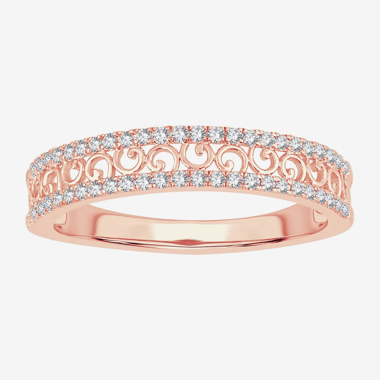 Womens 1/5 CT. Natural White Diamond 10K Gold Anniversary Wedding Band