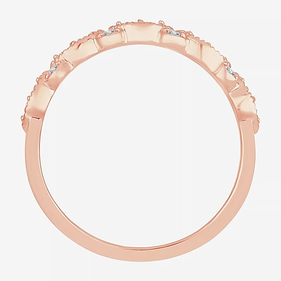 Womens 1/4 CT. T.W. Natural White Diamond 10K Gold Anniversary Wedding Band