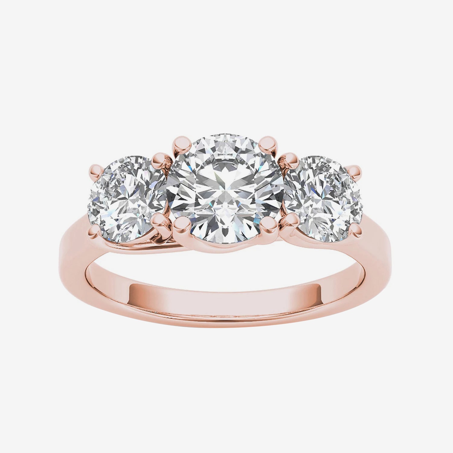 2 CT.T.W. Natural Diamond 14K Gold 3-Stone Engagement Ring