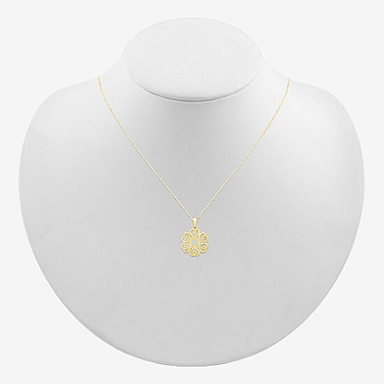 Womens 10K Gold Knot 18 Inch Pendant Necklace