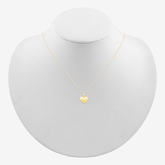 Womens 10K Gold Heart 18 Inch Pendant Necklace