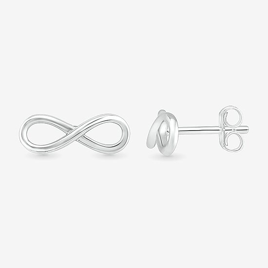 10K Gold 4.3mm Infinity Stud Earrings