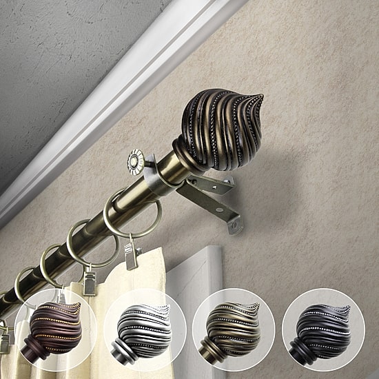 Rod Desyne Bisque 13/16" Adjustable Curtain Rod