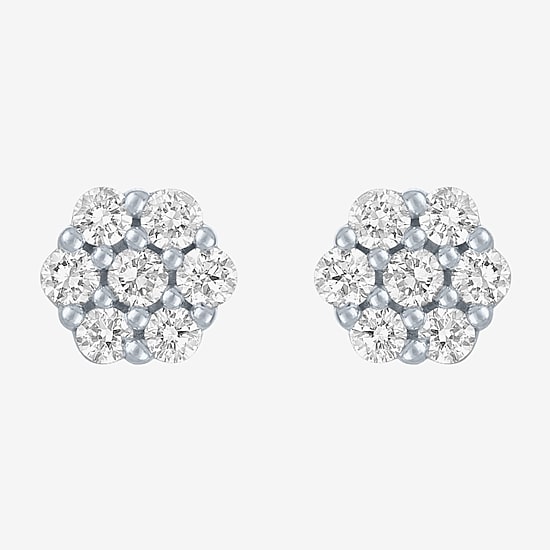 Diamond Blossom (G-H / I1-I2) 1/2 CT. T.W. Lab Grown White Diamond 10K Gold Stud Earrings