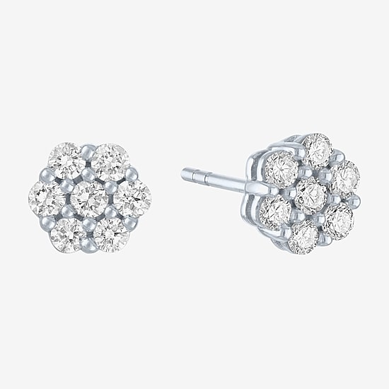 Diamond Blossom (G-H / I1-I2) 1/2 CT. T.W. Lab Grown White Diamond 10K Gold Stud Earrings