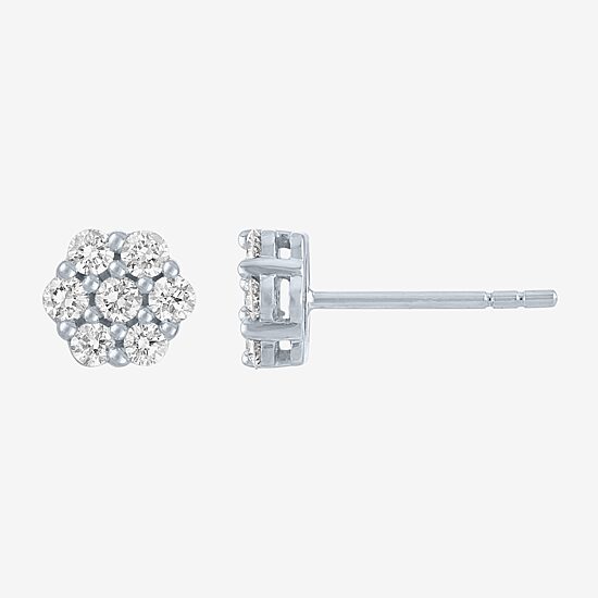Diamond Blossom (G-H / I1-I2) 1/2 CT. T.W. Lab Grown White Diamond 10K Gold Stud Earrings