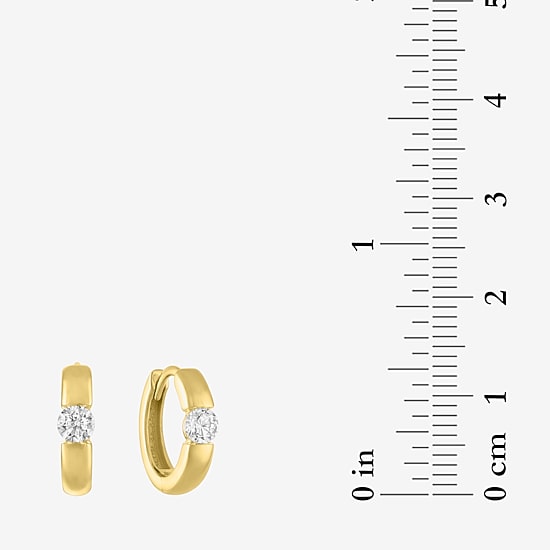 Diamond Addiction (G-H / I1-I2) Womens 1/3 CT. T.W. Lab Grown White Diamond 10K Gold Round Hoop Earrings
