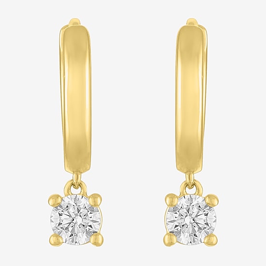 Diamond Addiction (G-H / I1-I2) Womens 1/3 CT. T.W. Lab Grown White Diamond 10K Gold 15mm Round Hoop Earrings