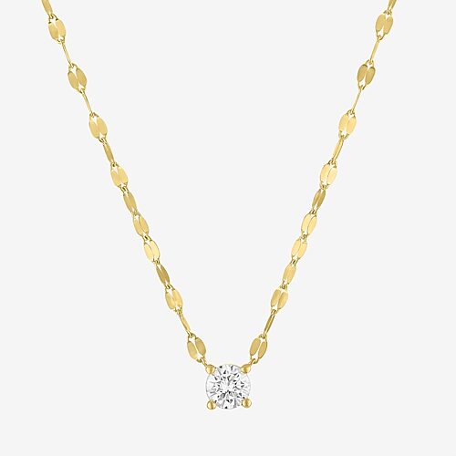 Diamond Addiction (G-H / Si2-I1) Womens 1/3 CT. T.W. Lab Grown White Diamond 10K Gold Round 18 Inch Pendant Necklace, One Size, Yellow