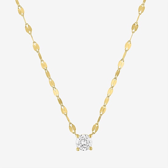 Diamond Addiction (G-H / Si2-I1) Womens 1/3 CT. T.W. Lab Grown White Diamond 10K Gold Round 18 Inch Pendant Necklace
